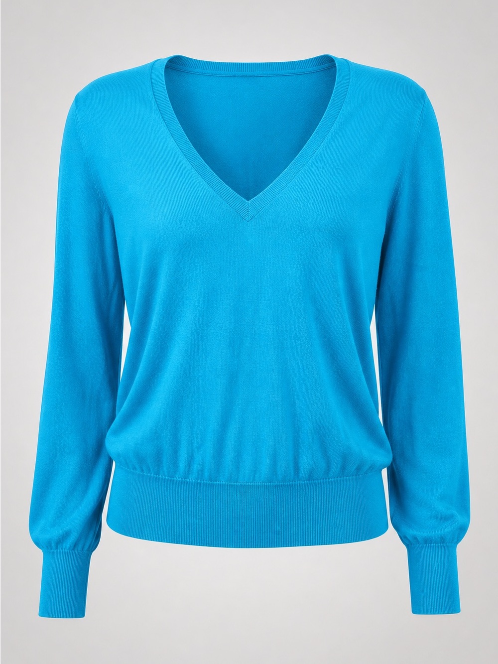 Banana Republic V-Neck Sweater in Turquoise Blue